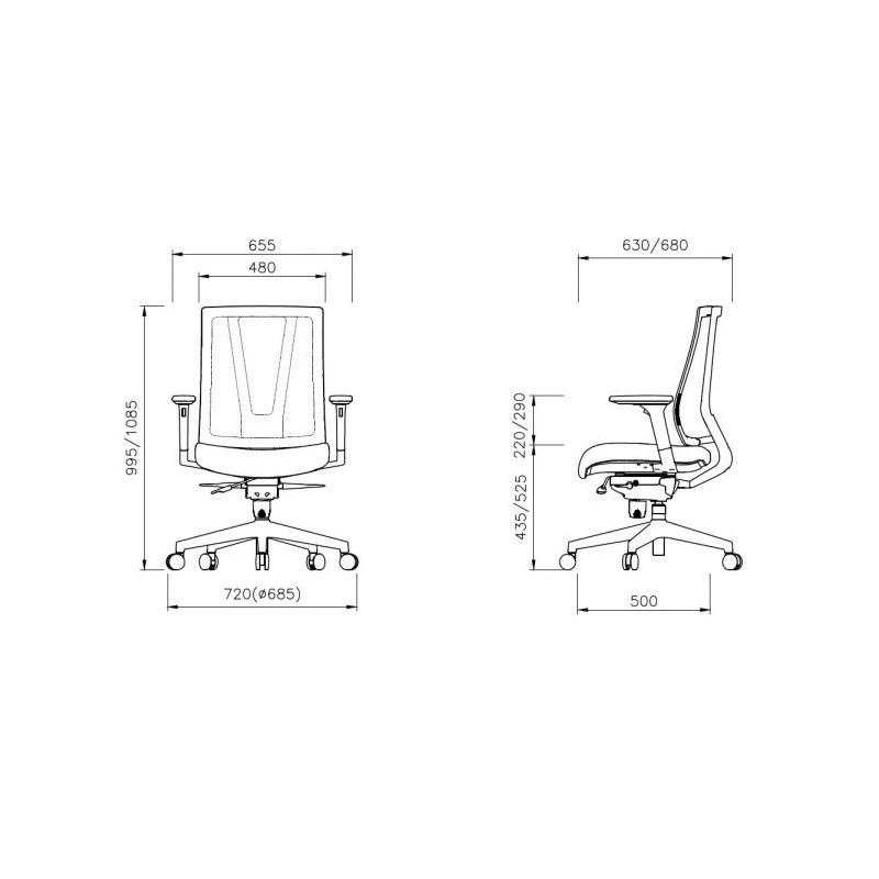 Мениджърски стол DAWON G1 с регулируеми 3D подлакътници, черна PP база, черна мрежа и дамаска