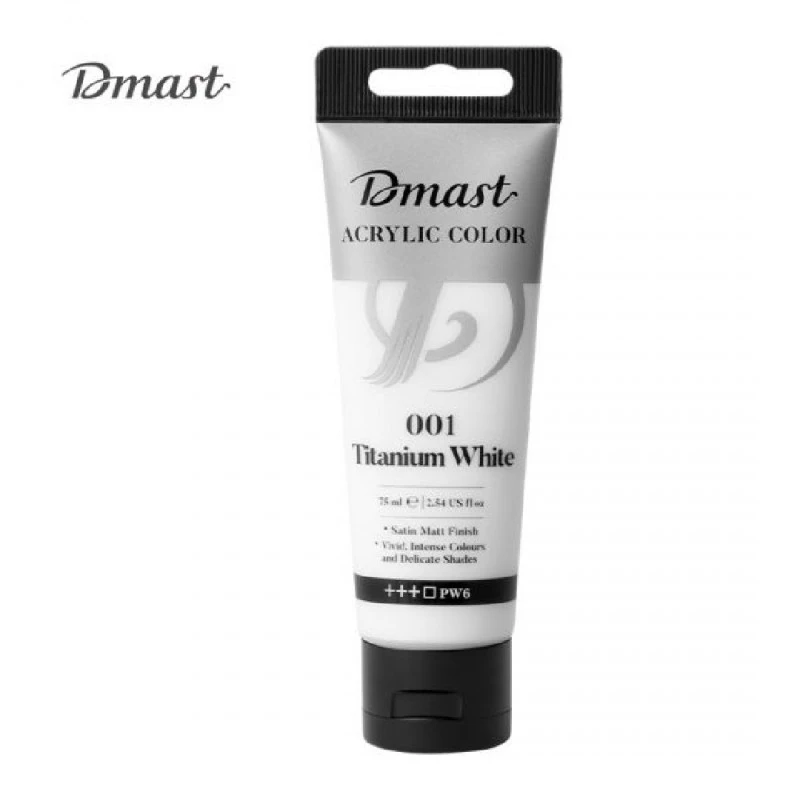 Акрилна боя Deli DMAST EC330-TW, 75 мл, в тубичка, 001 титаниево бял