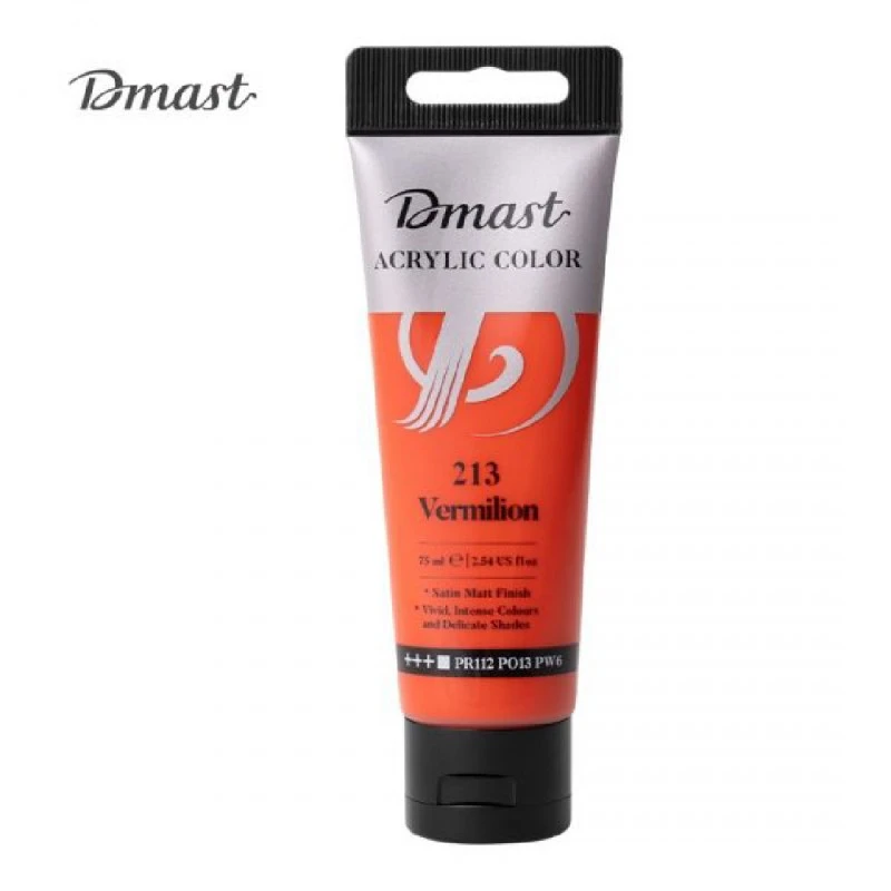 Акрилна боя Deli DMAST EC330-VM, 75 мл, в тубичка, 213 червен портокал