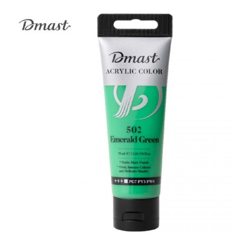 Акрилна боя Deli DMAST EC330-EG, 75 мл, в тубичка, 502 изумрудено зелен