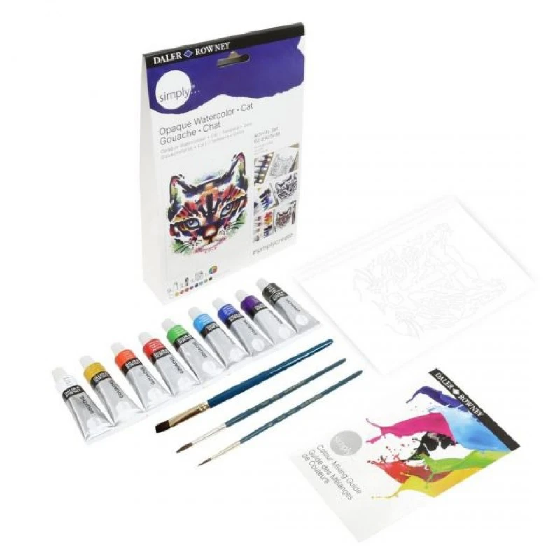 Комплект за рисуване DALER-ROWNEY Activity Set, Gouache - Cat, с темперни бои