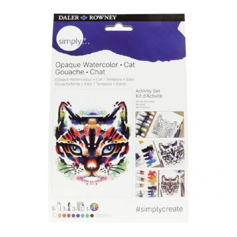 Комплект за рисуване DALER-ROWNEY Activity Set, Gouache - Cat, с темперни бои