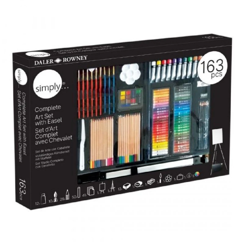 Комплект за рисуване DALER-ROWNEY Art Set 163 части, със статив