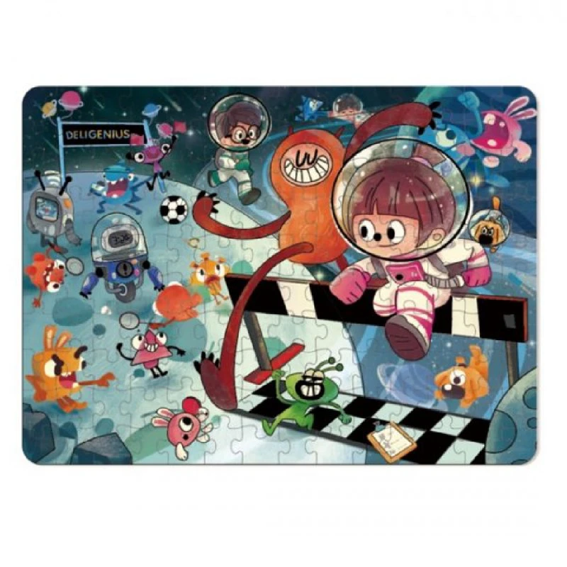 Комплект пъзели Deli Genius EH746, 5+ години, 3 бр, 359 части общо, луминисцентен ефект, в куфар