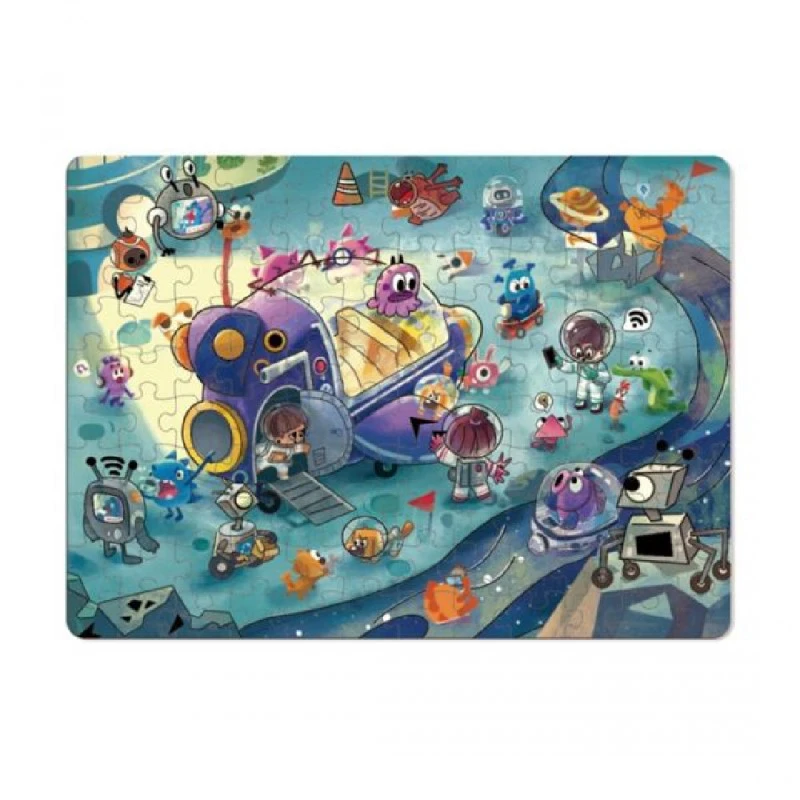 Комплект пъзели Deli Genius EH746, 5+ години, 3 бр, 359 части общо, луминисцентен ефект, в куфар