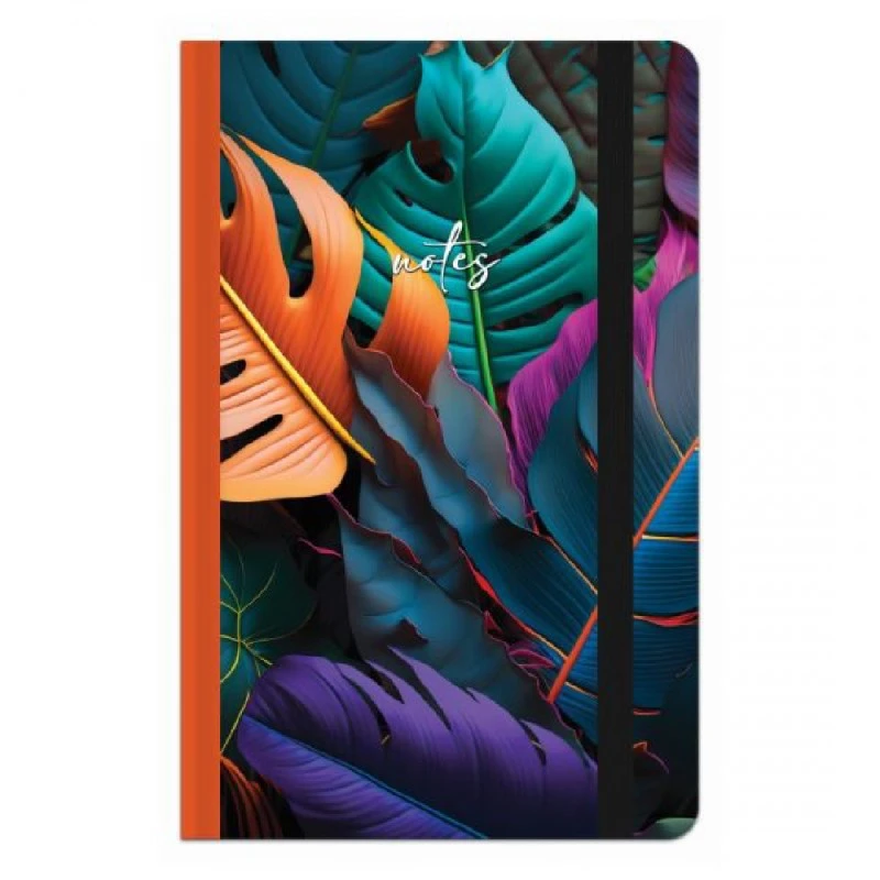 Джобен бележник LASTVA BOTANICAL, A6, 96 л, офсет 70г, редове, тв. корици, мат ламинат, ластик