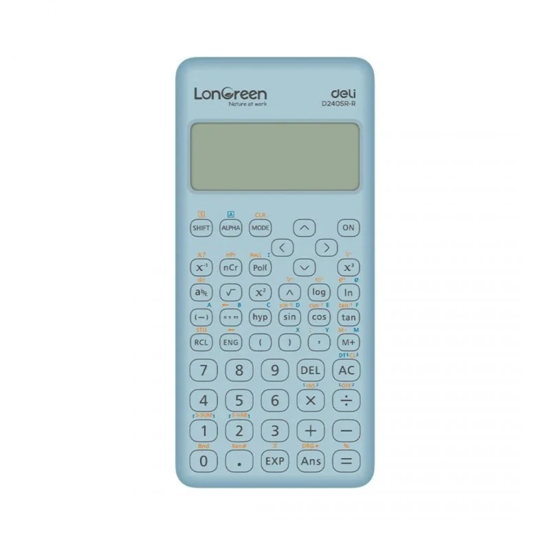 Научен калкулатор Deli LonGreen ED240-SR-R, 240 функции, 10+2 dgt, 160х74х16.4 мм, син