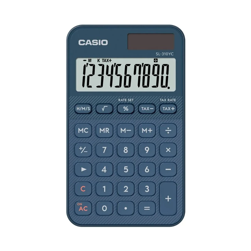 Калкулатор CASIO COLORFUL SL-310YC-NY, джобен, 10 dgt, 118х70х8 мм, тъмно син 