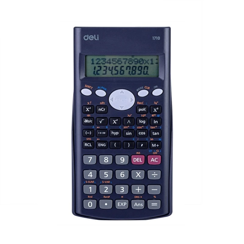 Калкулатор Deli Core-Scientific E1710 научен, с капак, 10+2 dgt, 168 х 84 х 18 мм
