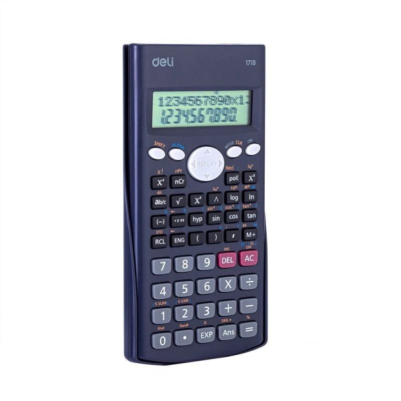 Калкулатор Deli Core-Scientific E1710 научен, с капак, 10+2 dgt, 168 х 84 х 18 мм