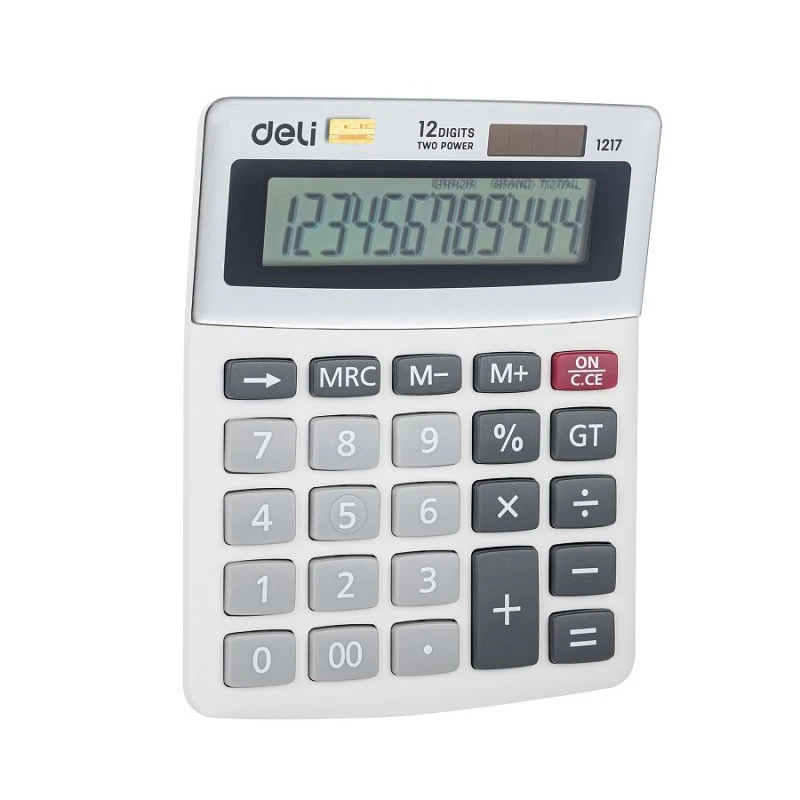 Калкулатор Deli Easy E1217 настолен, 12 dgt, 133.5 x 106 x 33.2 мм, бял