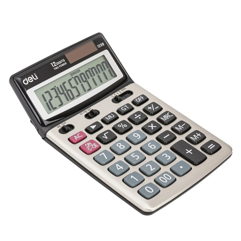 Калкулатор Deli Smart E1239 настолен, метален панел, 12 dgt, 172 x 107 x 26 мм