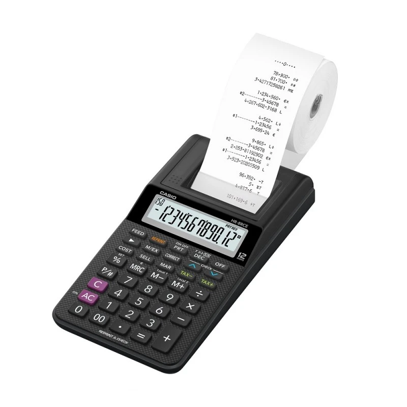 Калкулатор Casio HR 8RCE, печатащ 12 dgt, 239x102x82 мм, без адаптер