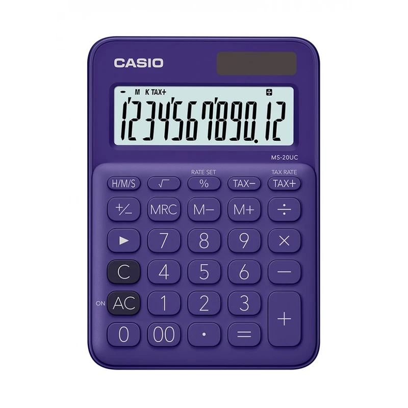 Калкулатор Casio MS-20UC настолен, 12 dgt, 149,5x105x23 мм, лилав от ...