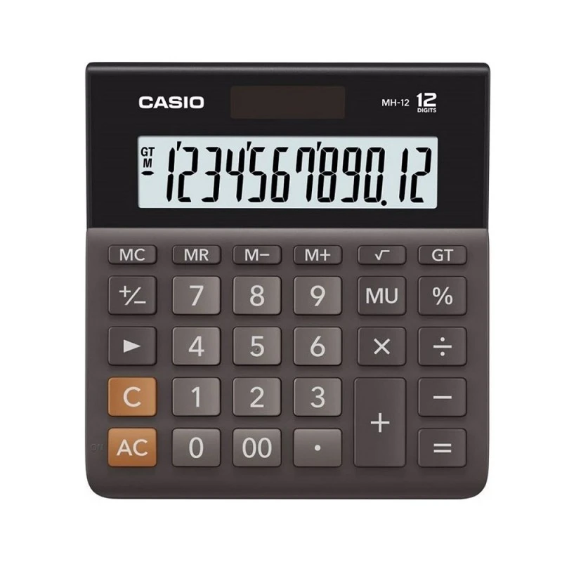 Калкулатор Casio MH-12 BK настолен, 12 dgt,13.7 х12.7 х 2.8 см, черен