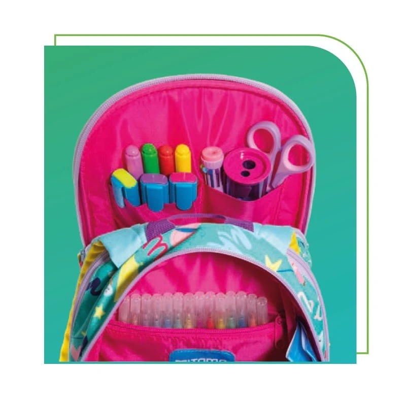 Раница за детска градина с две лица MITAMA Spinny Dancer Cat, за 1-3 г, за момиче