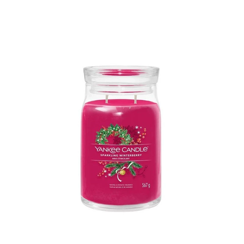 Ароматна Свещ  Yankee Candle, Signature, Sparkling Winterberry, Голям Буркан