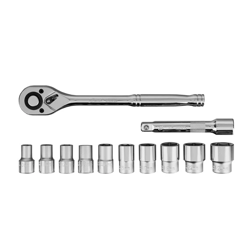 Комплект инструменти MTX,  12 части, вложки 1/2", 10-24 мм, тресчотка