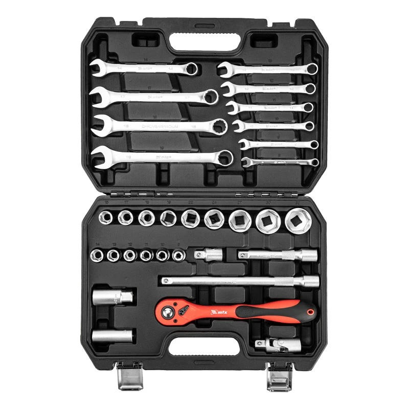 Комплект инструменти MTX 32 части, 1/2", CrV, пластмасова кутия 
