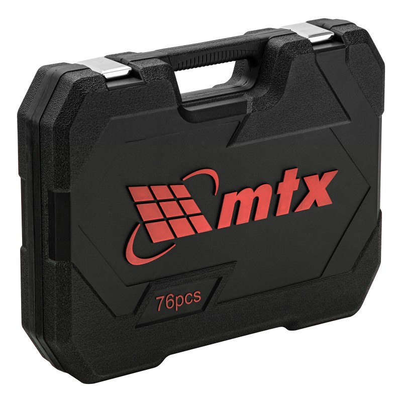 Комплект инструменти MTX, 76 части, 1/2", 1/4", CrV, пластмасова кутия