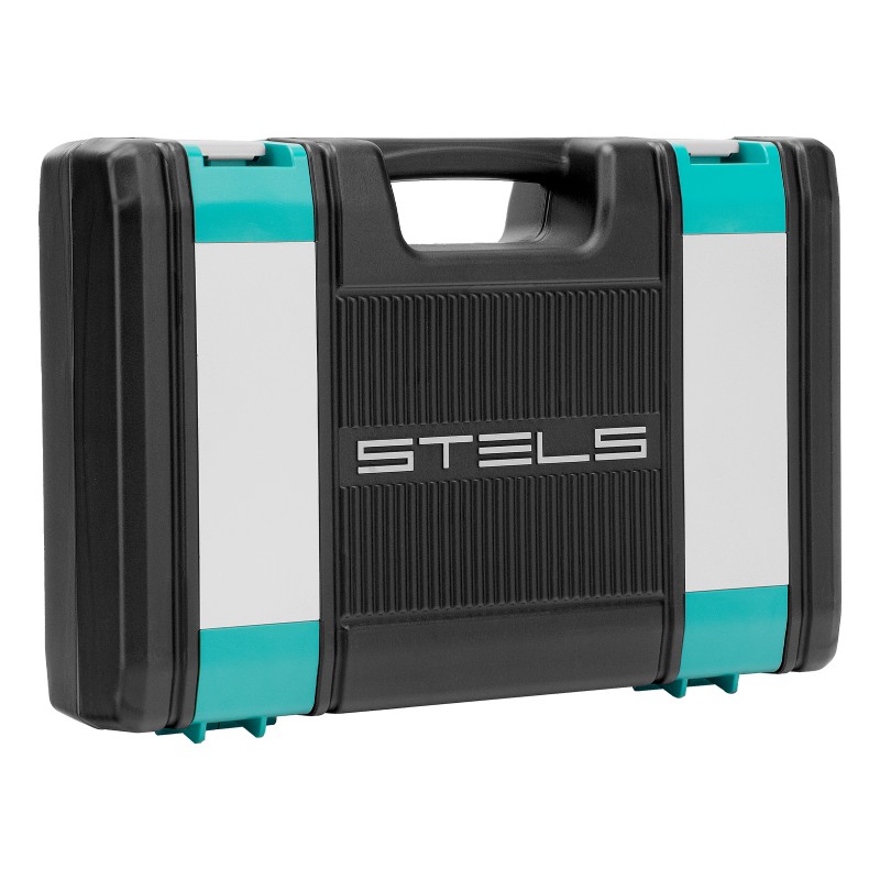 Комплект инструменти Stels,  151 части, Cr-V, стомана S2, 1/4", 3/8", 1/2", усилен куфар