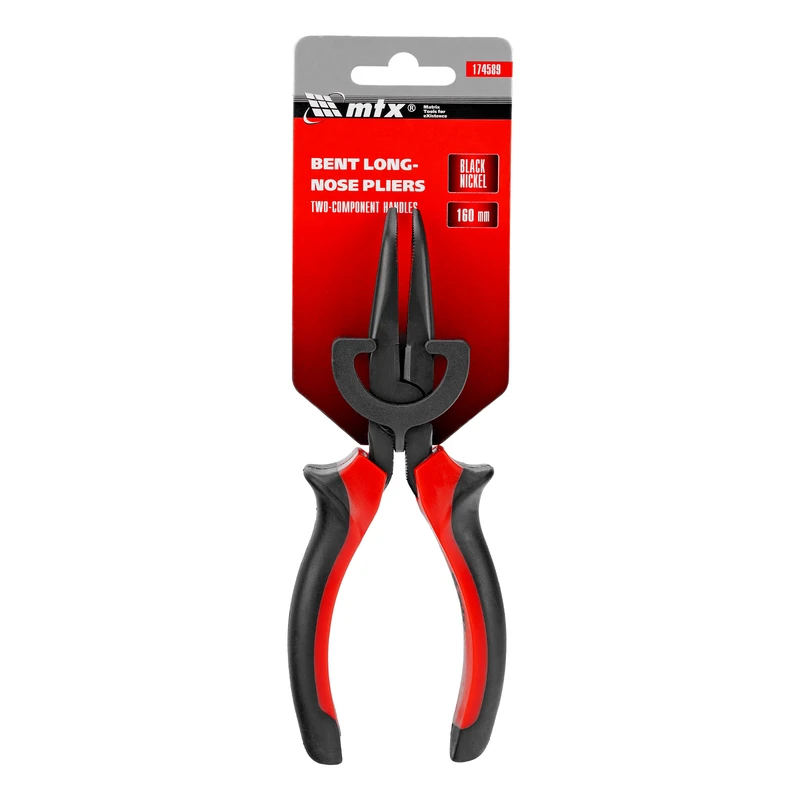 Клещи MTX, с удължени полукръгли извити челюсти Black Nickel, 160 мм, двукомпонентни дръжки