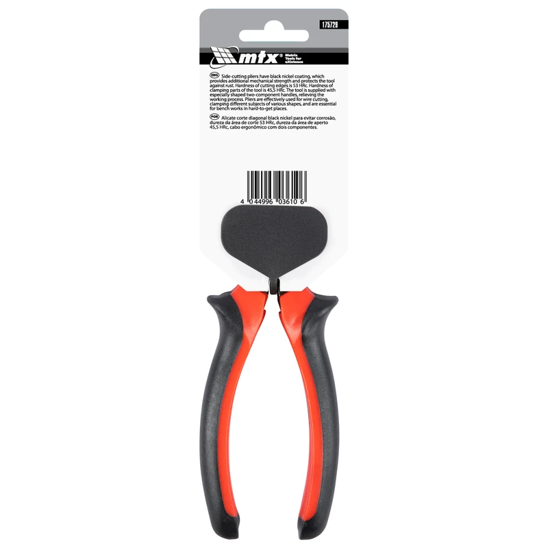 Клещи MTX, резачки странични Black Nickel, 160 мм, двукомпонентни дръжки
