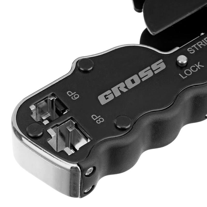 Клещи Gross, кримпващи за телефонни и комп. конектори RJ45, 8P и RJ11/12, 6P, CAT5