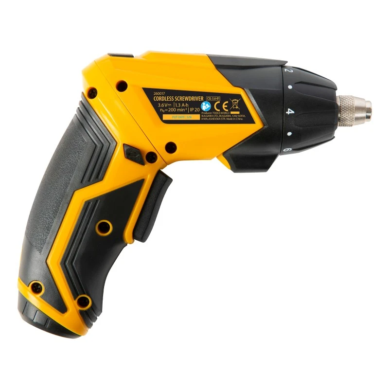 Отвертка Denzel, акумулаторна, CSL-3,6-01, Li-Ion, 3,6 V, 1,3 Ah, с аксесоари