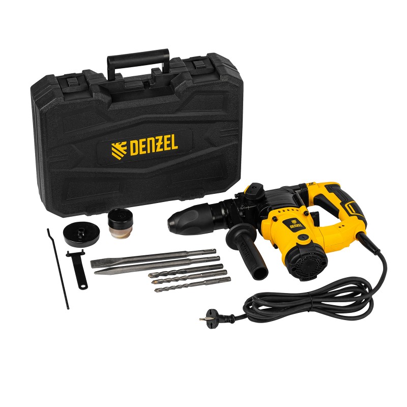 Перфоратор Denzel, електрически, RHV-1100-26, SDS-plus, 1100 W, 4 J, 3 режима