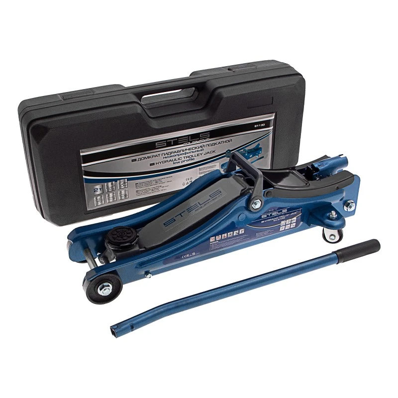 Крик Stels, хидравличен тип "крокодил", 2 t, Low Profile, височина на повдигане 80-380 mm, в пластмасов куф