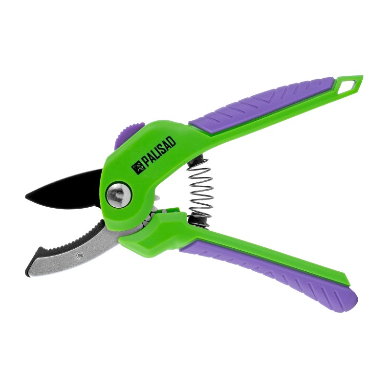 Ножица Palisad, лозарска, 210 мм, с наковалня, със зъбна предавка, двукомпонентни дръжки