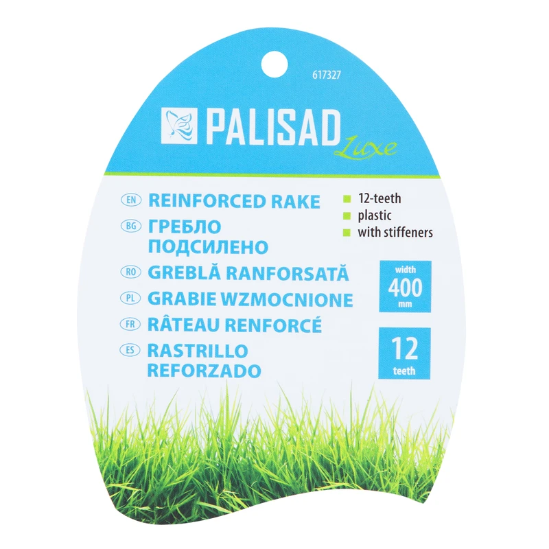 Гребло Palisad, пластмасово, 400 мм, 12 прави зъба, подсилено, LUXE