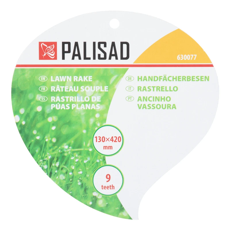 Гребло Palisad, за листа, тип ветрило, 9 зъба, 130х420 мм, стоманено, пластмасова дръжка