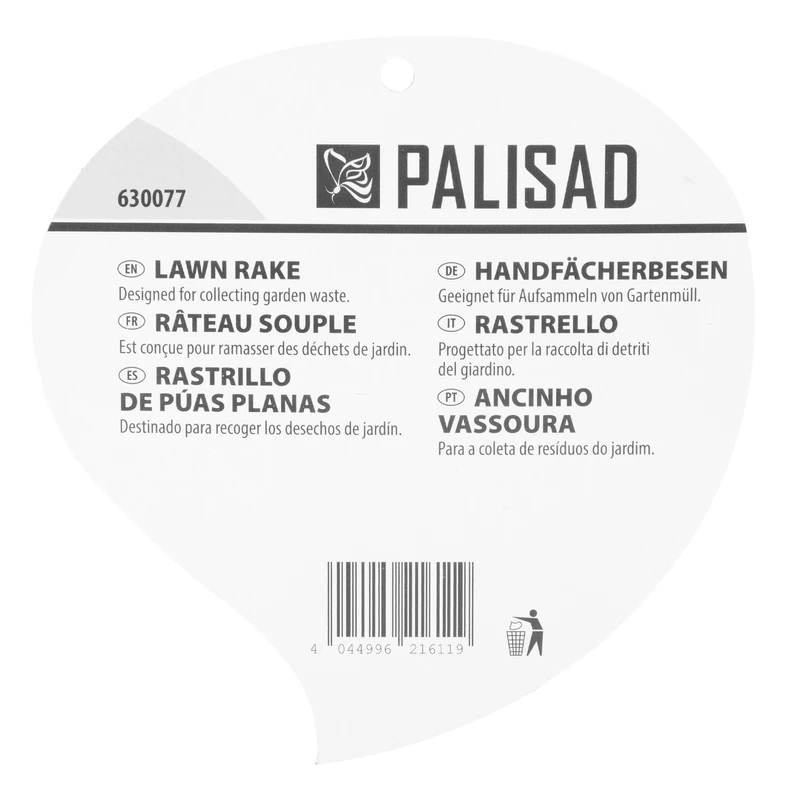 Гребло Palisad, за листа, тип ветрило, 9 зъба, 130х420 мм, стоманено, пластмасова дръжка