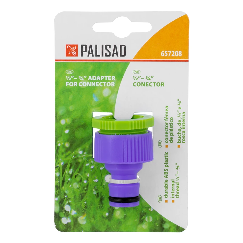 Адаптер за маркуч Palisad, за кран, вътрешна резба  1/2"-3/4", пластмасов