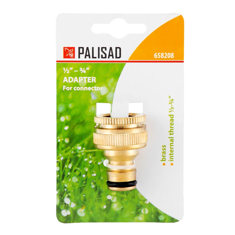 Адаптер за маркуч Palisad, за кран, вътрешна резба  1/2"-3/4", месингов