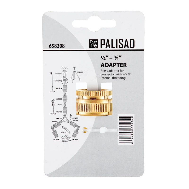 Адаптер за маркуч Palisad, за кран, вътрешна резба  1/2"-3/4", месингов