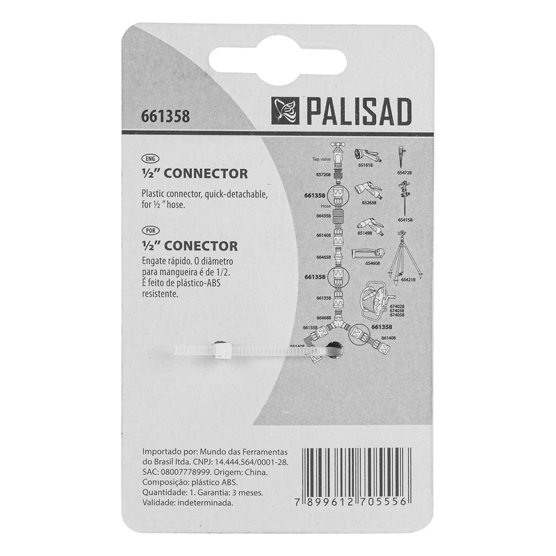 Съединител за маркуч Palisad, 1/2", пластмасов