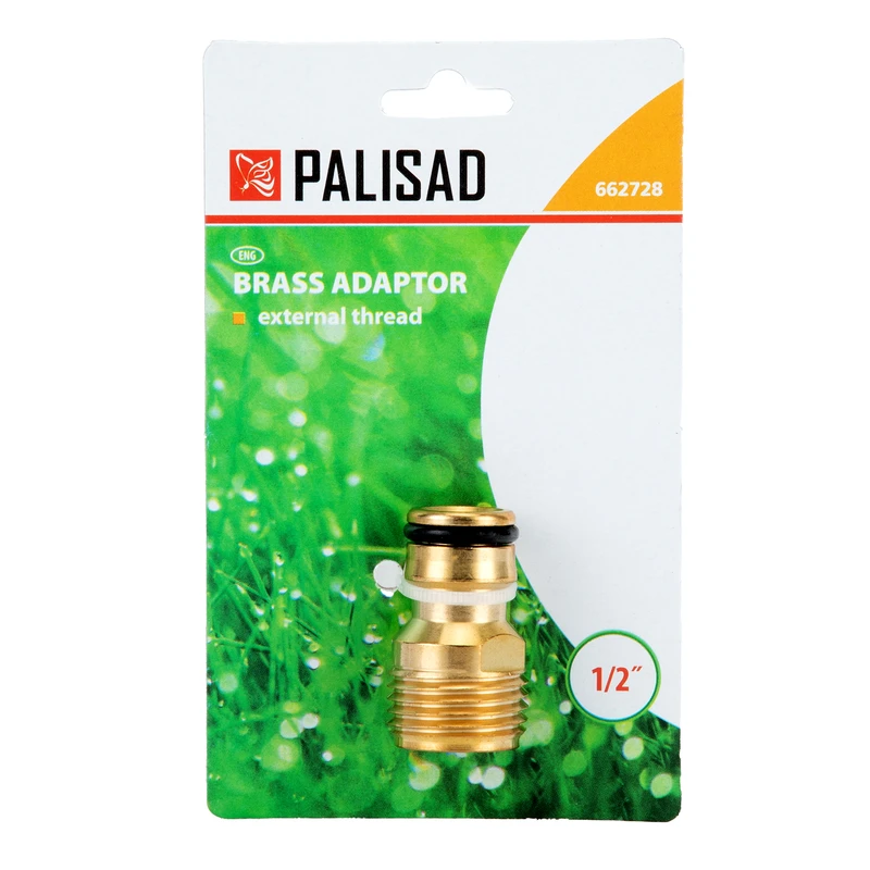 Адаптер за маркуч Palisad, 1/2", външна резба, месинг
