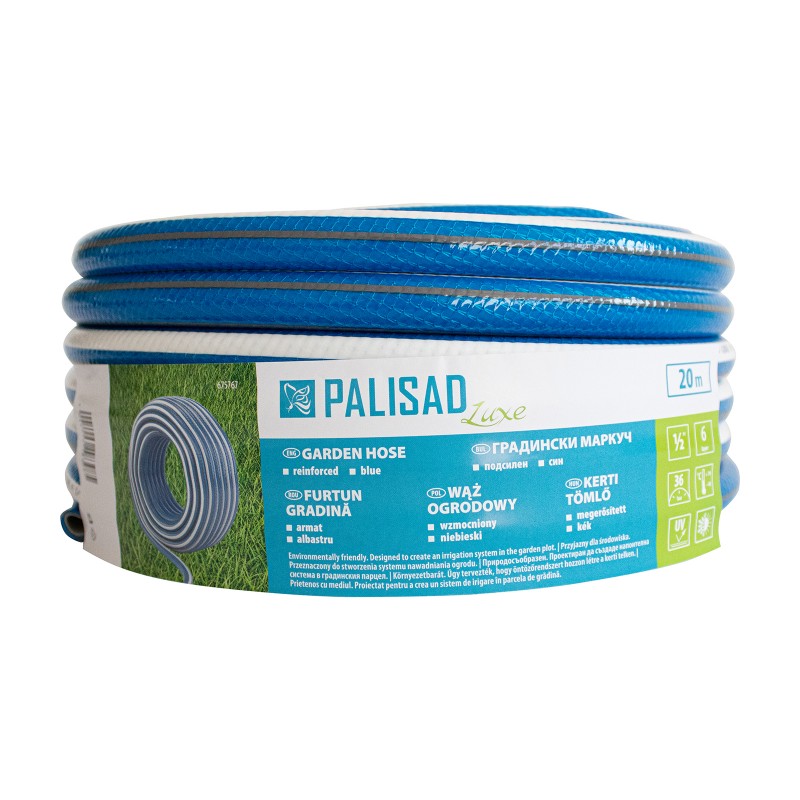 Маркуч Palisad, за поливане, подсилен, 1/2 ", 20 м, 6-слой, без фталати, син, Luxe