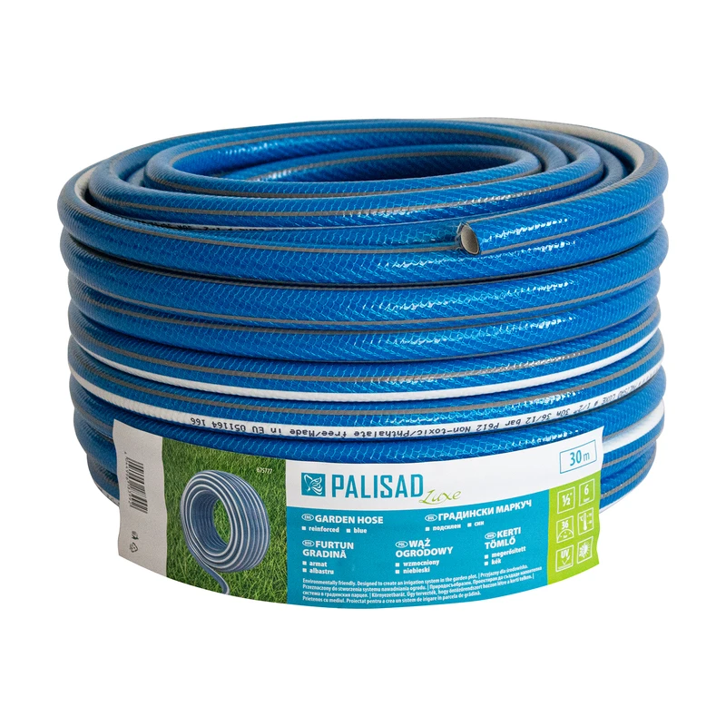 Маркуч Palisad, за поливане, подсилен, 1/2 ", 30 м, 6-слой, без фталати, син, Luxe