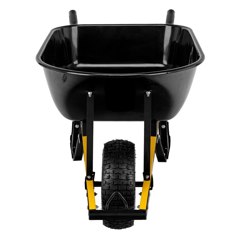 Количка Denzel, строителна, усилена, товароподемност 230 кг, обем 140 Л, колело 15х6.00-6