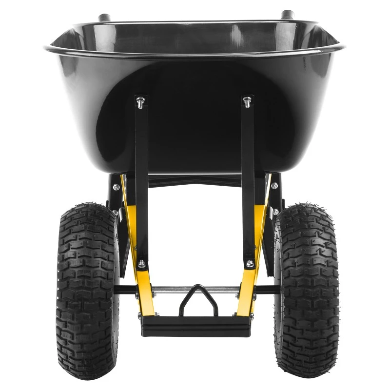 Количка Denzel, строителна, усилена, товароподемност 250 кг, обем 140 Л, 2 колела, колело 15х6.00-6