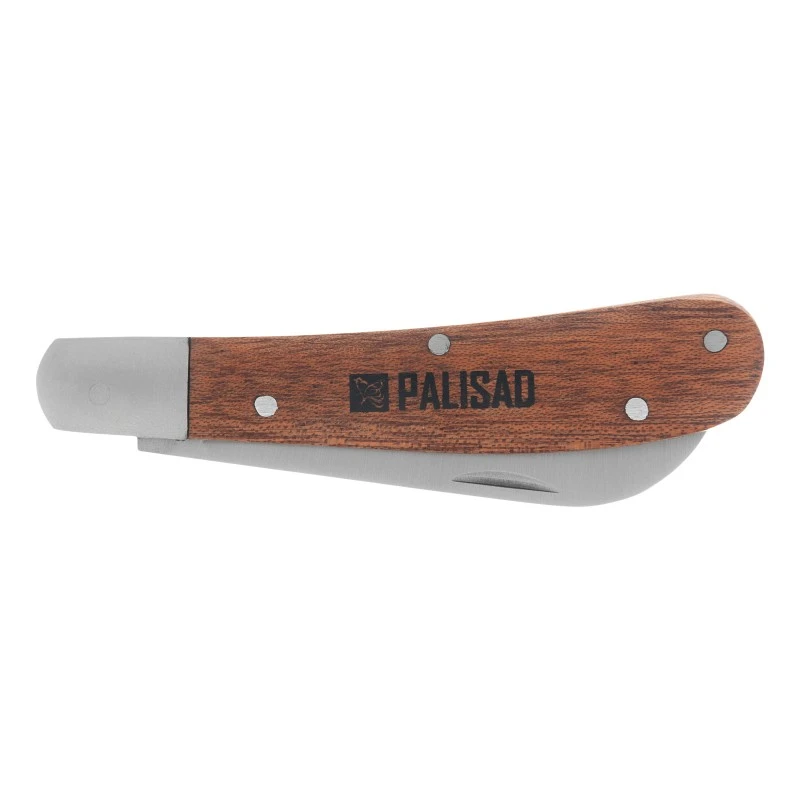 Нож овощарски Palisad, 173 мм, сгъваем, право острие, дървена дръжка