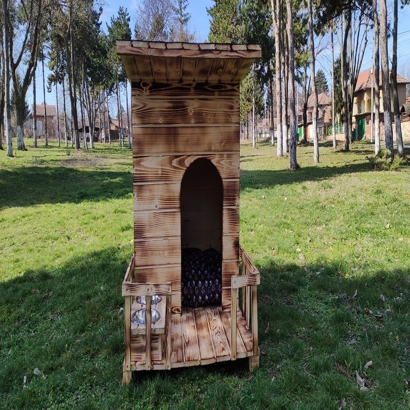 Kъща за куче, С веранда, Размер ХL, Ретро