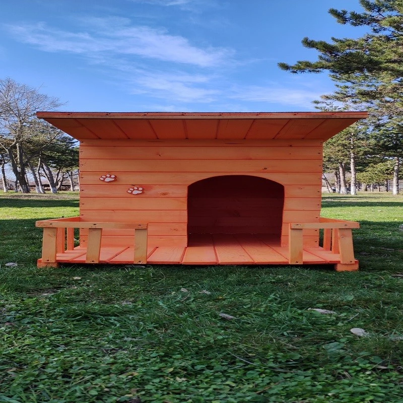 Kъща за куче, С веранда, Размер ХL, Оранжев, Винтидж