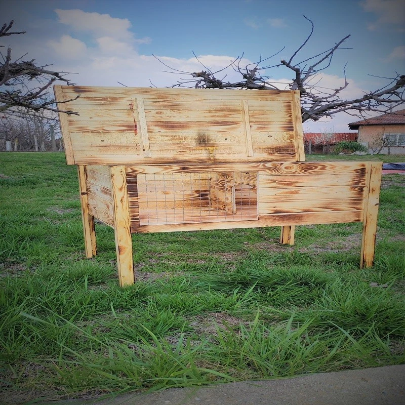 Къща за заек, Зайчарник, Опушено дърво, 60см/88см/80см