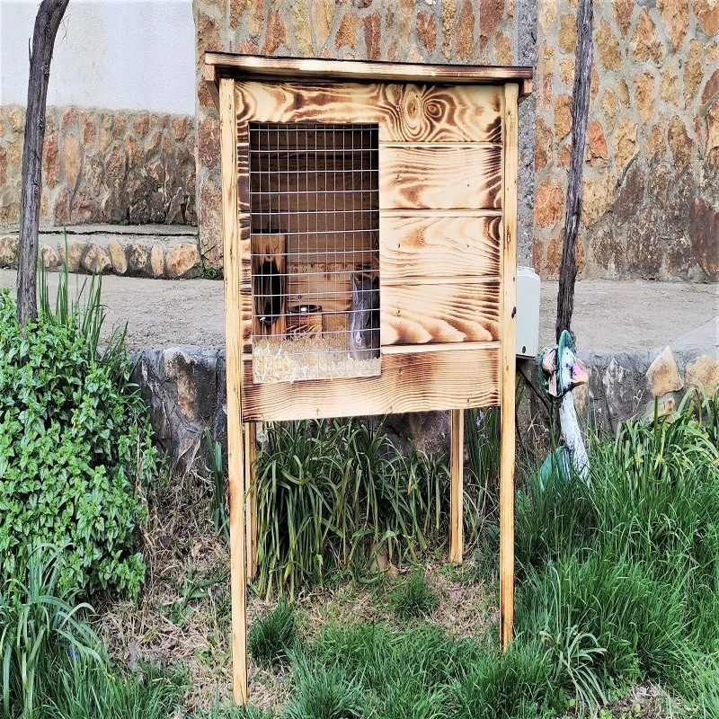 Къща за заек, Зайчарник, Опушено дърво, 60см/88см/80см