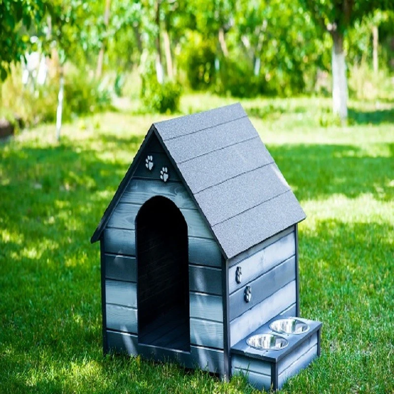 Къща за куче, Дърво, Размер XL, Сива